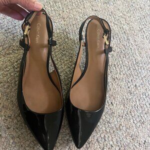 Calvin Klein Patten Leather Slingback Pumps - Women's size 10